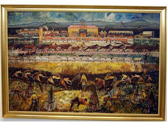Картината на Златю Бояджиев "ТКЗС" от 1964 г. вдъхнови премиера за коментар за приоритетите в селското стопанство.