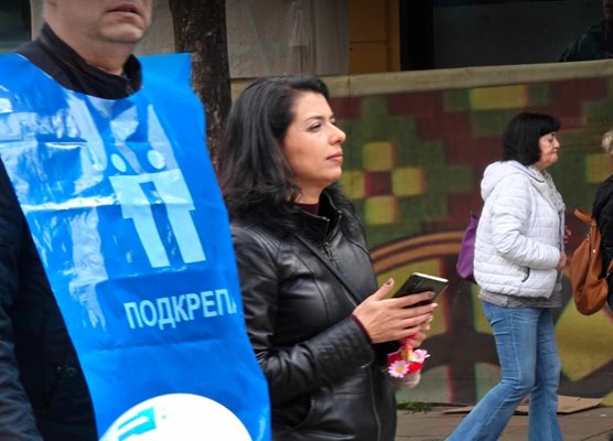Ваня Григорова на шествие организирано от синдикалисти от КТ "Подкрепа" Снимка: Георги Кюрпанов