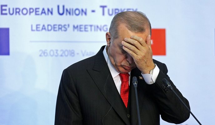 Президентът на Турция Реджер Ердоган  СНИМКА: Ройтерс