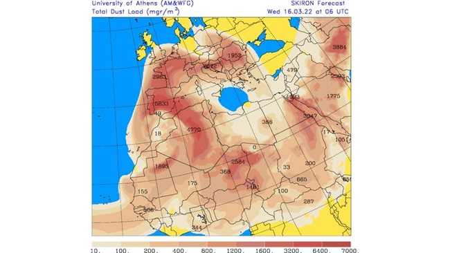 The sky over Bulgaria is orange because of Saharan dust