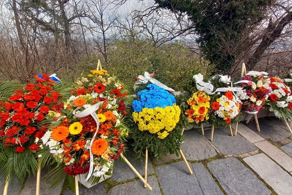 Венецът на областната управа е цветовете на Украйна- жълто и синьо.