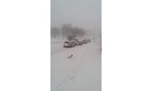 24 машини почистват Русе от снега, виелицата в града не спира