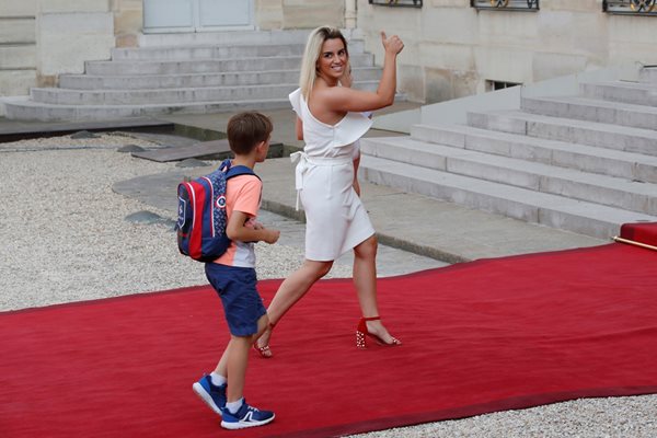 Ерика Чоперена пристига за приема в Елисейския дворец по повод световната тита на Франция от 2018 г.