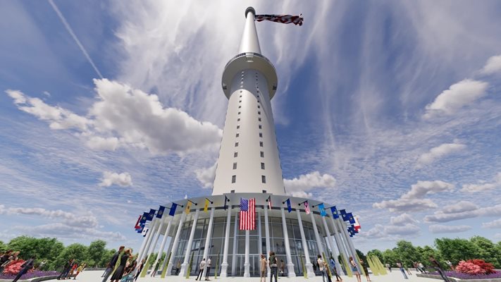 This is what the flagpole in Maine was supposed to look like according to the project for the tallest flag in the world.