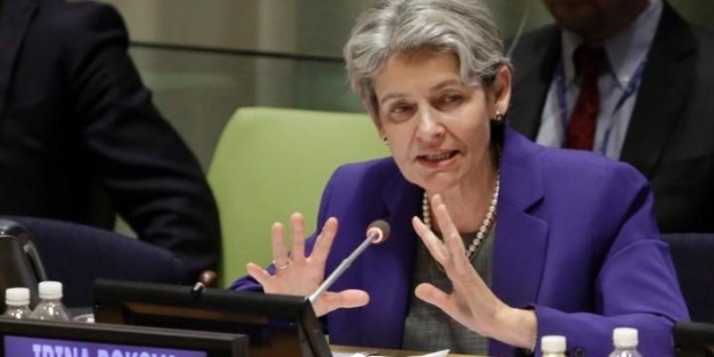 Ирина Бокова по време на изслушването в ООН.