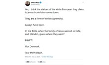 Екстремисти искат да разрушат статуите на Христос, изобразен като бял европеец