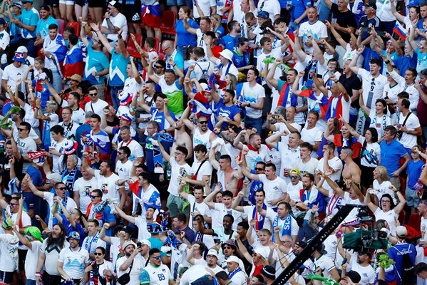 The fans of Slovenia have taken over the stadium in Cologne.  PHOTO: Reuters