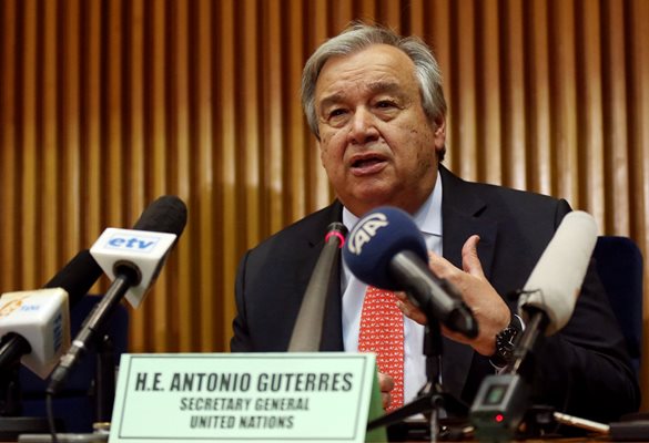 Генералният секретар на ООН Антониу Гутериш  СНИМКА: Ройтерс