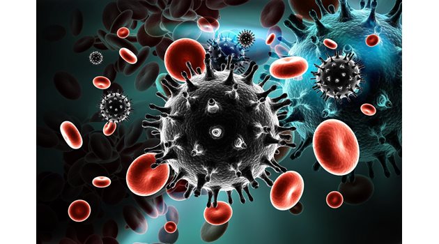 Вирусът на ХИВ, който предизвиква СПИН.