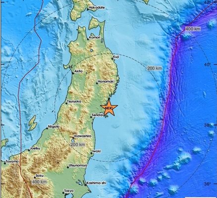 Земетресението е станало около 4:33 сутринта на дълбочина 64 километра СНИМКА: EMSC