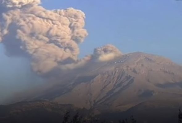 Вулканът Попокатепетел Кадър: YouTube/CGTN