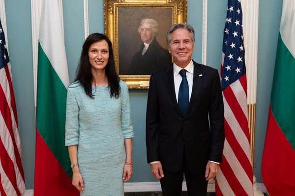 Мария Габриел се срещна с държавния секретар на САЩ Антъни Блинкен
СНИМКА: МВнР