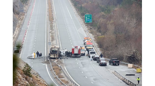 Мястото на катастрофата на магистрала "Струма", при която загинаха 45 души.