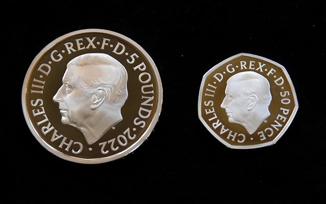 Новите монети с лика на крал Чарлз III СНИМКА: Ройтерс