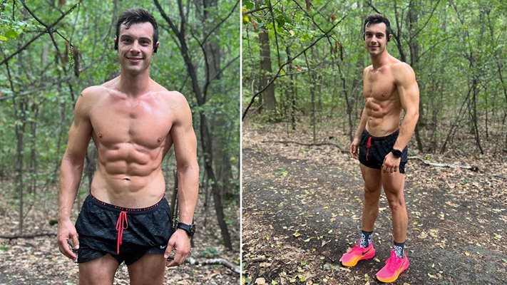 РАДОСТ ЗА ЖЕНСКОТО ОКО! Филип Буков тренира гол за маратон