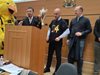 "Ботев" Пд занесе купата в Общинския съвет, кметът облече фланелка на клуба (Снимки)