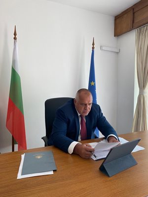 Борисов на предишно онлайн заседание на кабинета. Снимка правителствена пресслужба