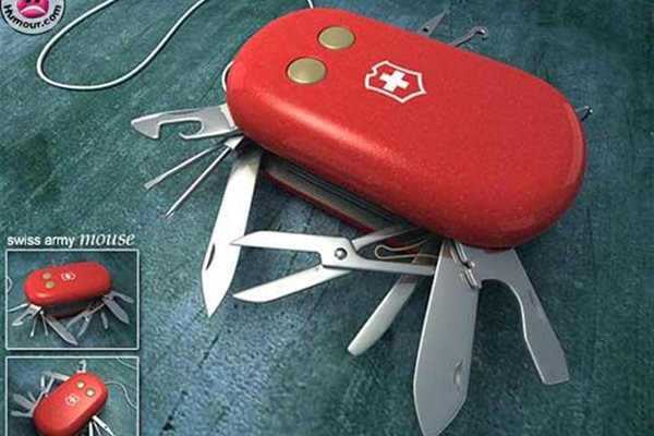 Най-новите модели швейцарски ножчета са комбинирани с компютърна мишка.