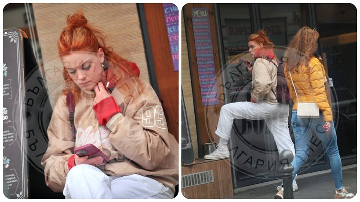 (ПАПАРАШКИ СНИМКИ) Дъщерята на Юлиан Вергов пуши на улицата
