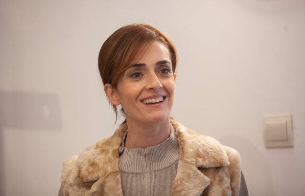 Ана Пападопулу по време на снимките на "Тревожност"