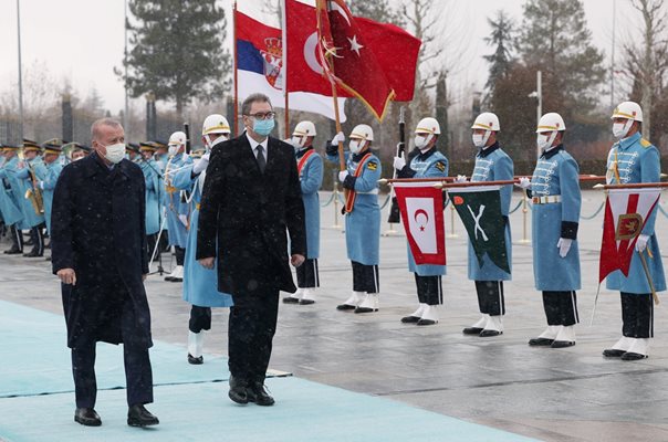 Реджеп Ердоган и сръбският президент Александър Вучич в Анкара