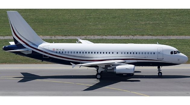 РАЗМЕРИ: Личният самолет на милиардера е еърбъс А319, какъвто е българският правителствен аероплан.