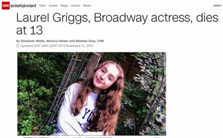 13-годишна звезда на Бродуей и Холивуд почина, получила асматичен пристъп