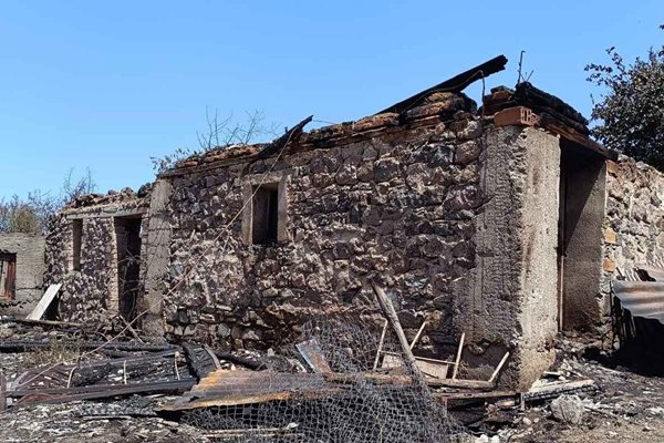 Големият пожар в Стоманово унищожи двуетажна къща, три селскостопански постройки и неустановен брой животни.
Снимки: Мелиха Пишкинова