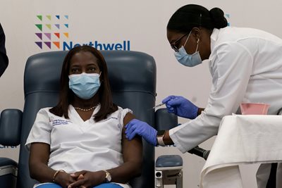 The first person to be vaccinated against COVID-19 in the United States was Sandra Lindsey, an intensive care unit nurse PHOTO: Reuters