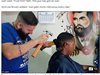 Бразилски фризьор подстригва клиентите си с помощта на брадва