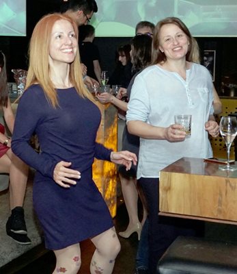 Кристина Кръстева и Росица Кирилова на партито