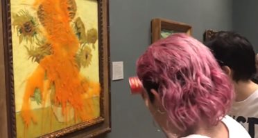Екоактивисти унищожиха картината на Ван Гог "Слънчогледи" (Видео)