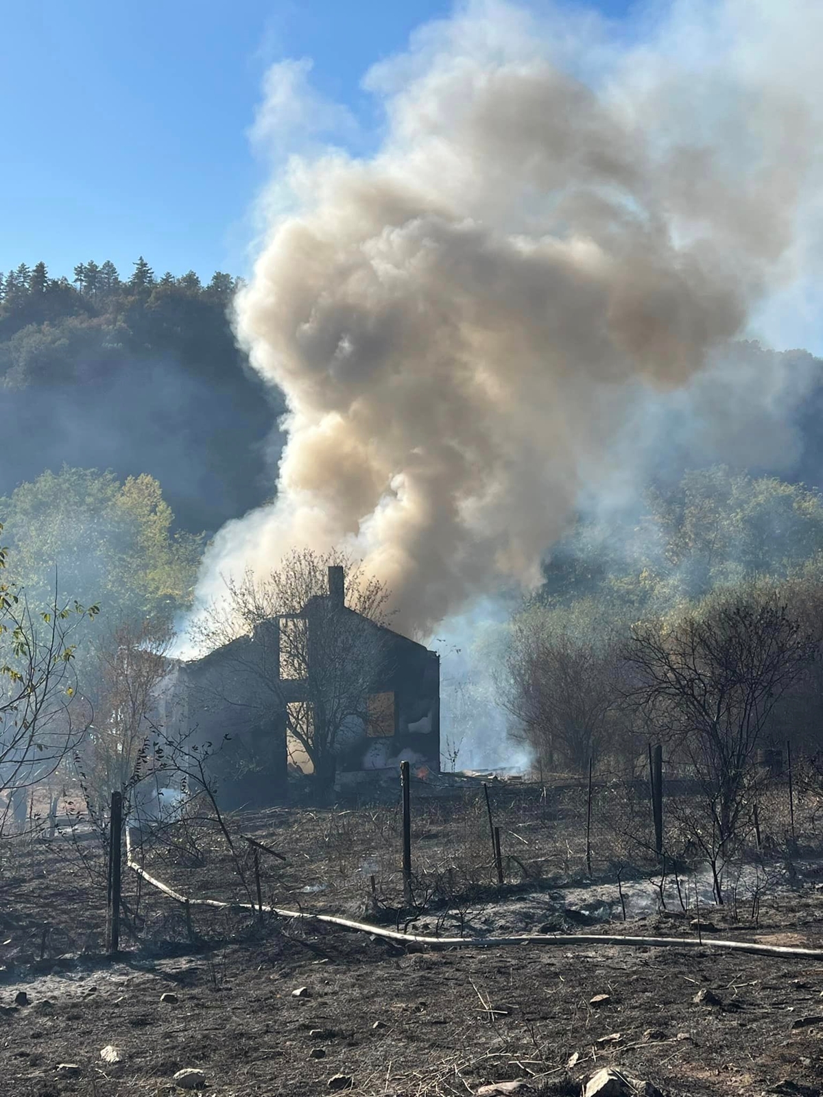 Пожар изпепели 3 вили и пчелин край село Лесичово