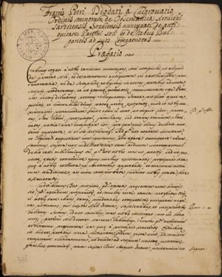 Предговорът на ръкописа, датиращ около 1667 г.