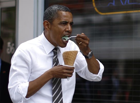 Американският президент Барак Обама е един от най-големите фенове на сладоледа.