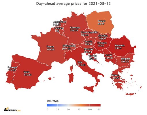 Цената на тока с ден на доставка 12 август е сред най-ниските в Европа. Това стана след като беше пуснат и пети блок в държавната ТЕЦ "Марица-изток 2"
