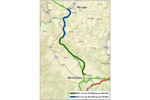 Път Е-79 между Мездра и Ботевград СНИМКА: Архив