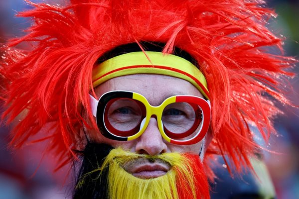 A Belgian fan during the Euro 2024 match against Romania. PHOTOS: Reuters