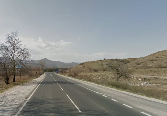 Пътят Струмяни - Сандански СНИМКА: Google Street View