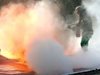 Огнеборци потушават пожар в склад в Габрово