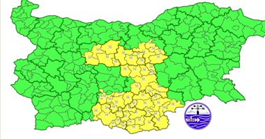 Обявиха жълт код за валежи в Пловдив и още седем области в страната