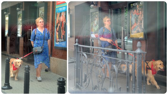 (ПАПАРАШКИ СНИМКИ) Актрисата от "Ол инклузив" Елена Атанасова на разходка с кучето