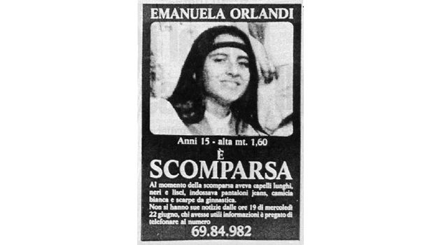 Плакат с изчезналата Емануела Орланди през 1983 г.