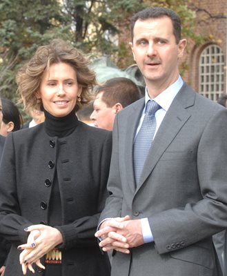 Башар Асад и съпругата му по време на посещението си в София през ноември 2010 г.
