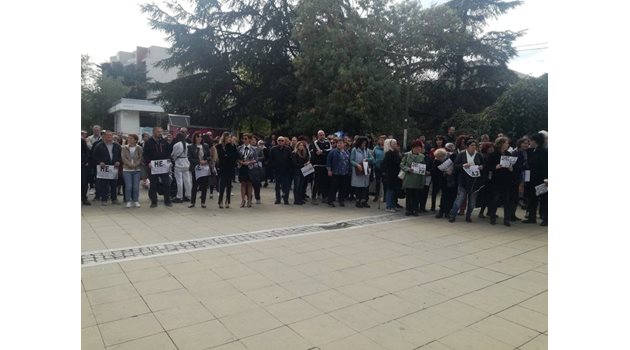 Протест в защита  на пребитата Стефка Терзийска. СНИМКА: Тони Маскръчка