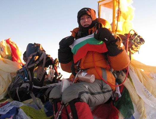 Петя Колчева на Еверест - 22 май 2009 г. СНИМКА: ЛИЧЕН АРХИВ