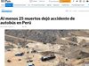 Най-малко 25 загинаха при автобусна катастрофа в Перу