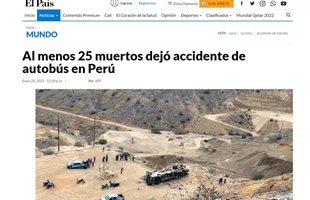 Най-малко 25 загинаха при автобусна катастрофа в Перу
