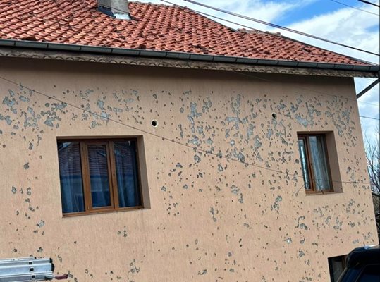 Residents of Shipka started repairs after the hail damage.