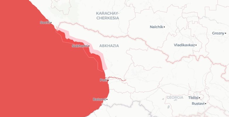 Четвъртата маркира отцепилия се от Грузия регион Абхазия